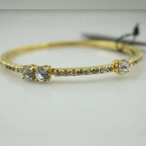 JCrew Diamond Rhinestone Layering Bangle Bracelet, Gold Glamour